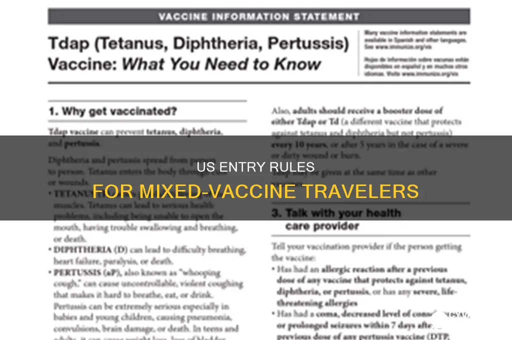 does the us allow visitors with mixed vaccines