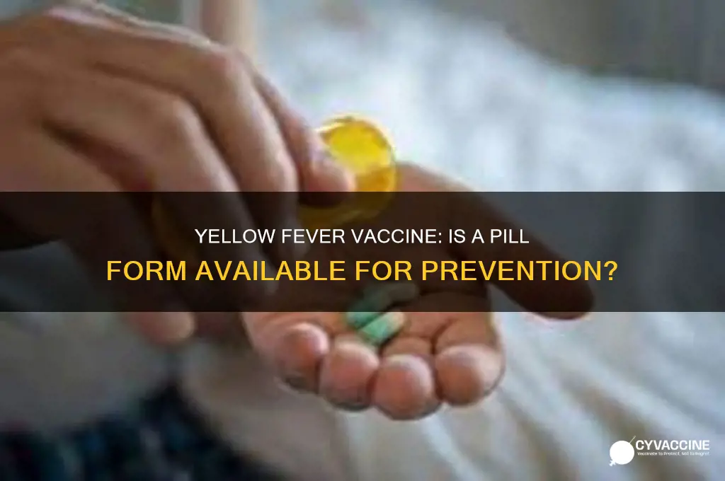 does the yellow fever vaccine come in pill form