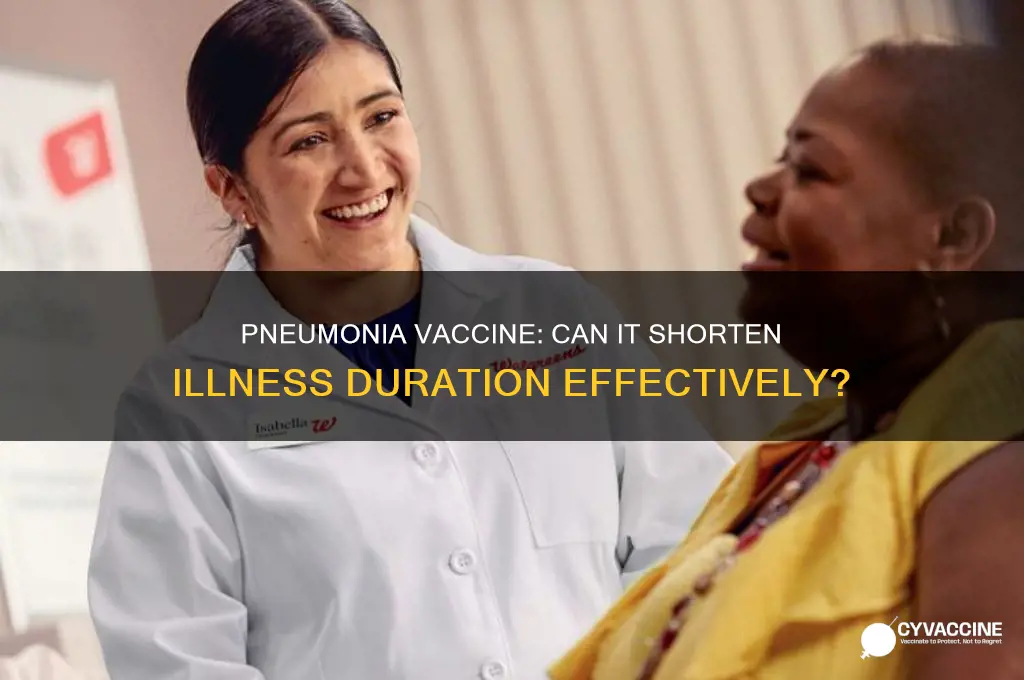does vaccin pneumonia vaccine reduce duration of illness