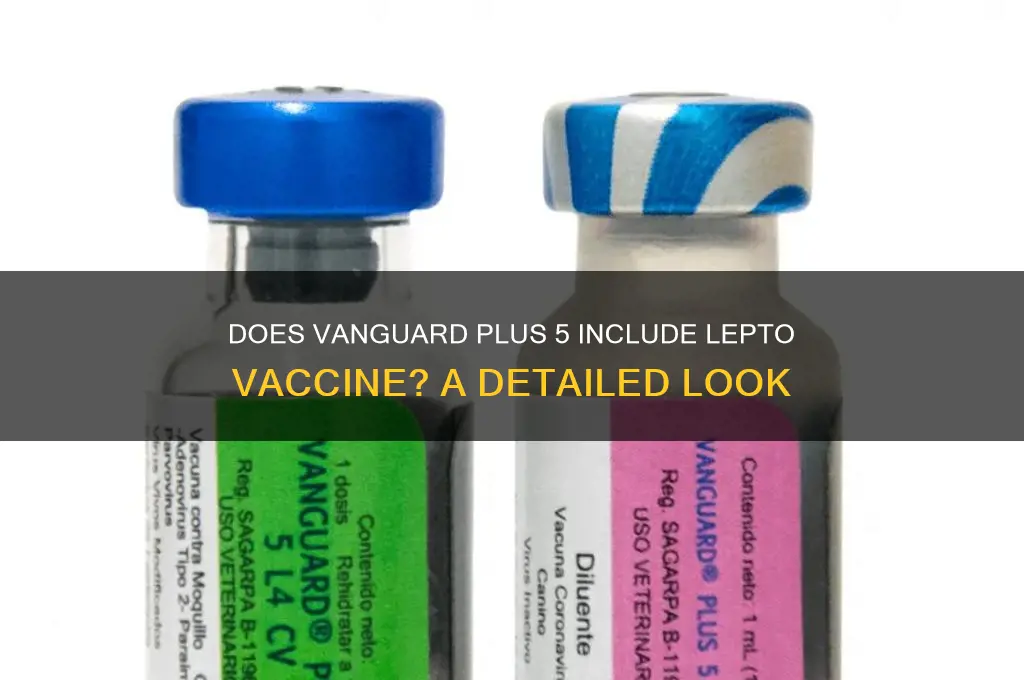 does vanguard plus 5 have the lepto vaccine in it