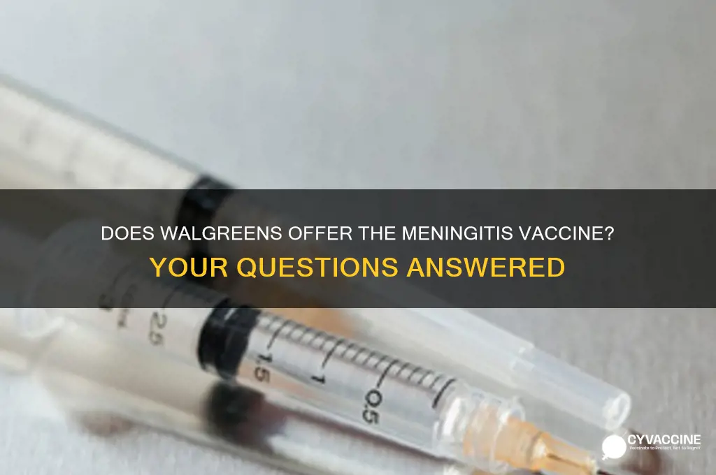does walgreens have the meningitis vaccine