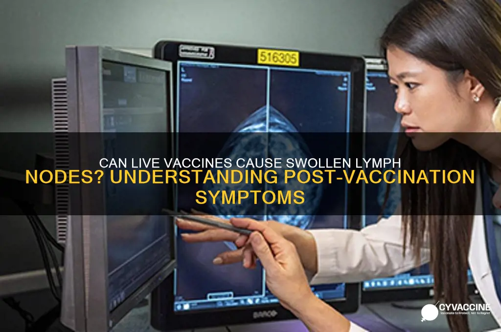 does your lymph node swell after live vaccine