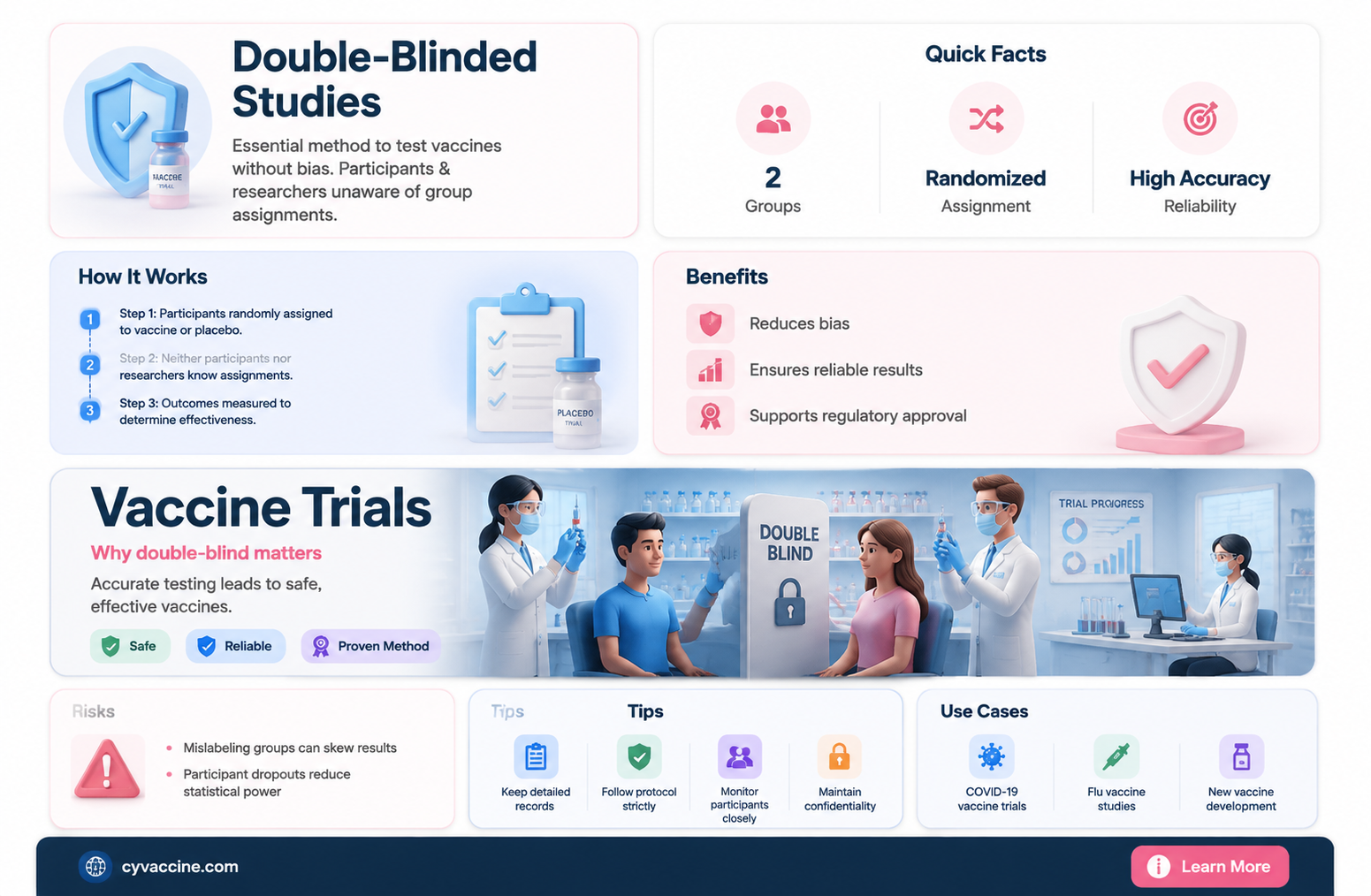are double blinded studies relevant to vaccine studies