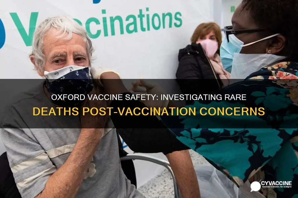 has anyone died after oxford vaccine
