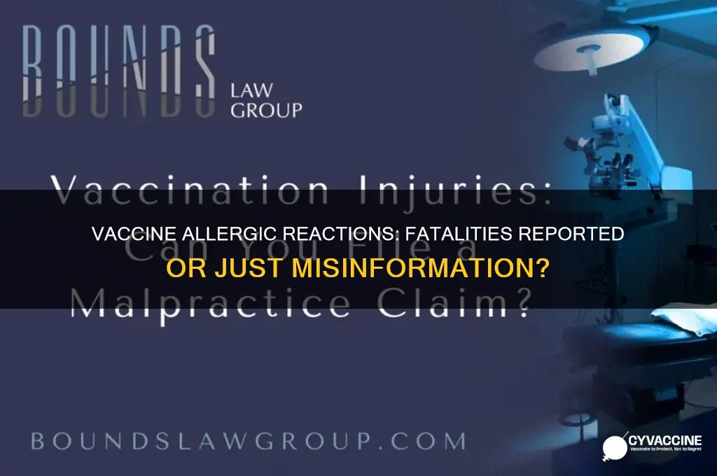 has anyone died from an allergic reaction to the vaccine