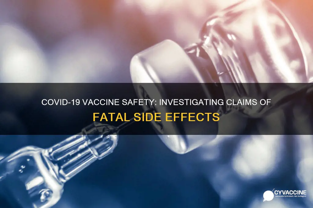 has the corona vaccine killed anyone