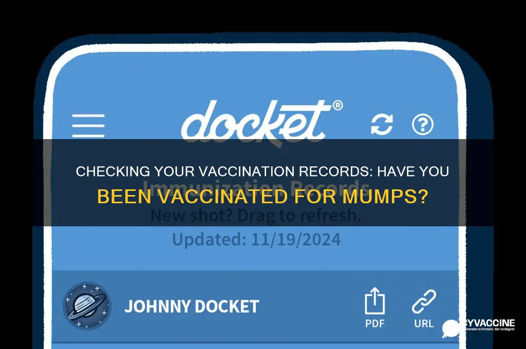 have i been vaccinated for mumps