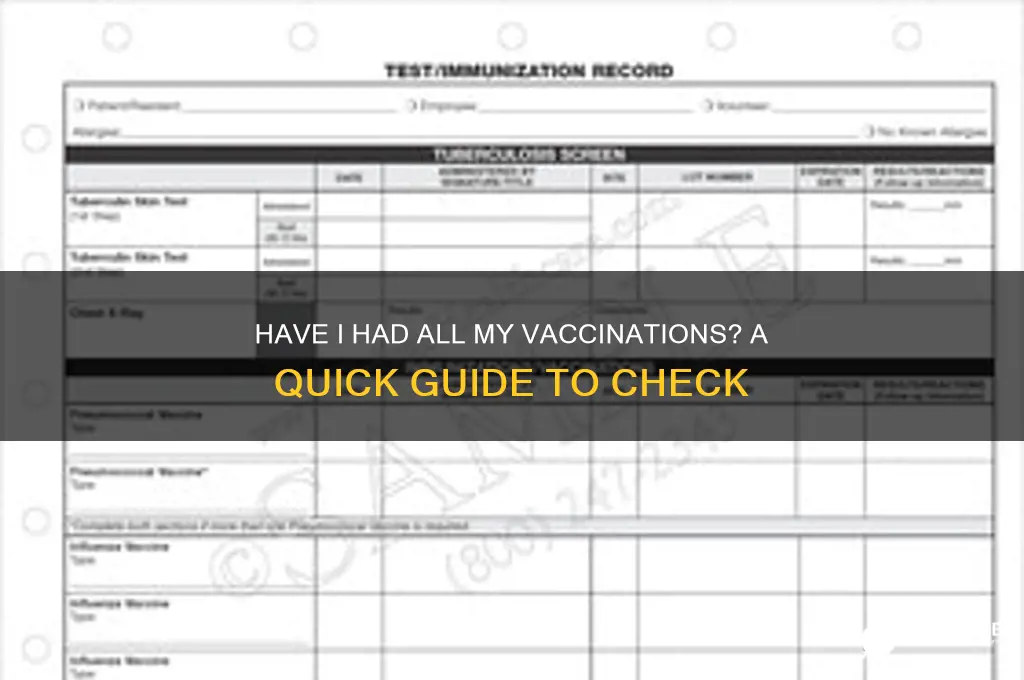 have i had all my vaccinations