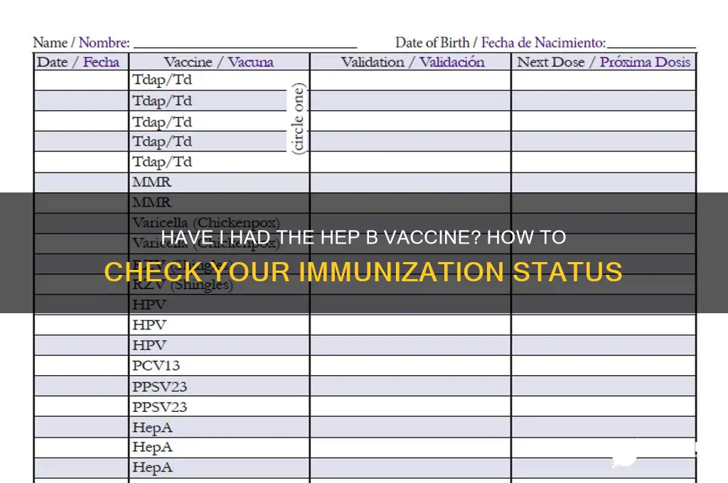 have i had hep b vaccine