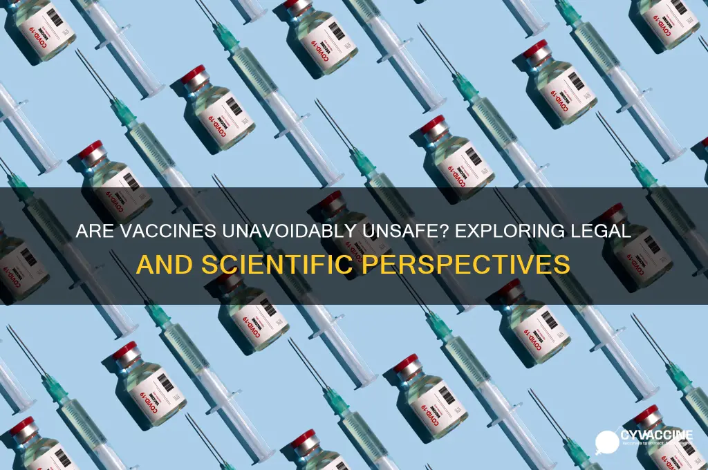 have vaccines been deemed unavoidably unsafe