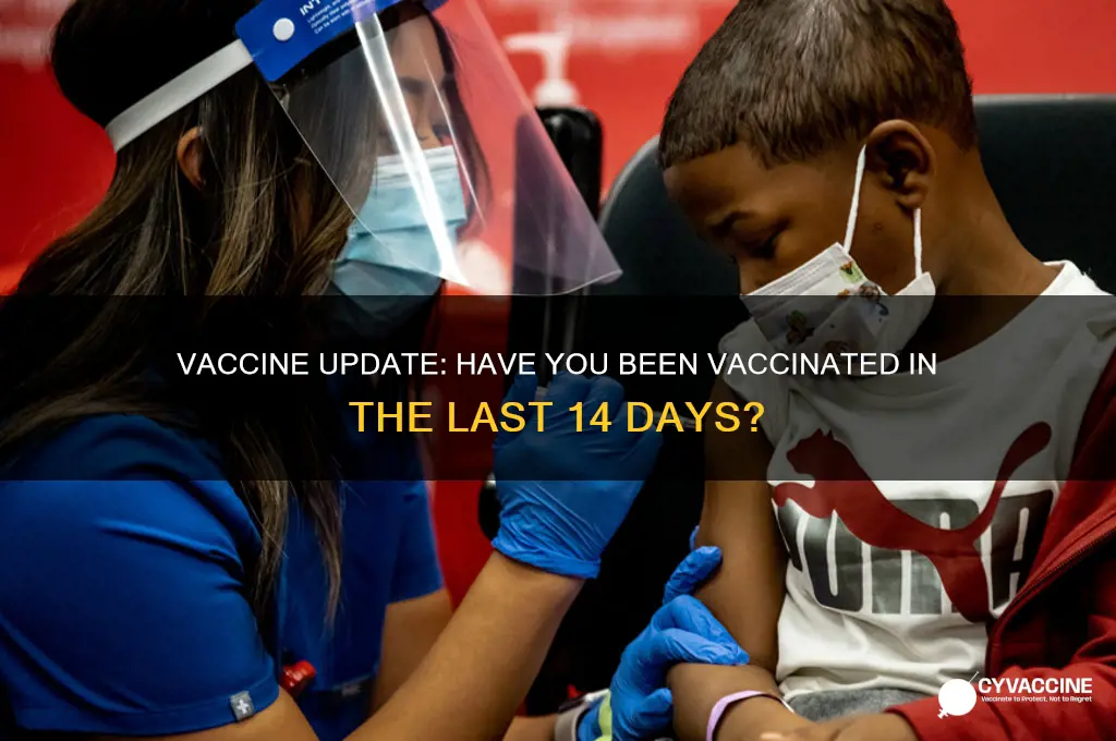 have you received any vaccine in the last 14 days
