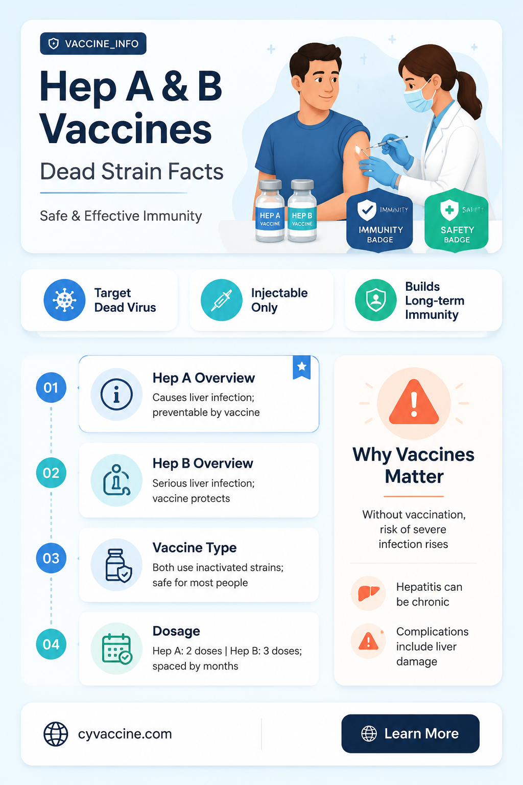 are hep a and b vaccines dead strains