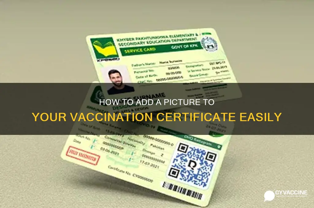 how add a picture to a certificate of vaccination