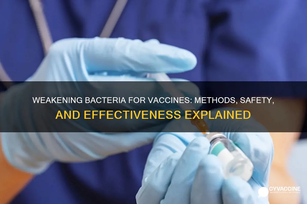 how are bacteria weakened for vaccines