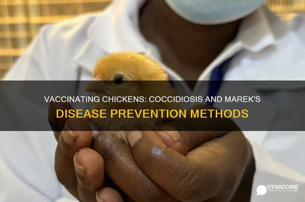how are chickens vaccinated against coccidiosis and marek