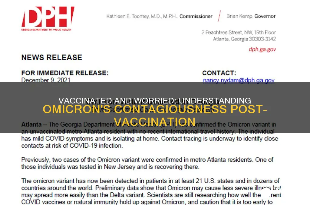 how contagious is omicron if you are vaccinated