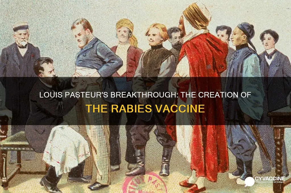 how did louis pasteur create the rabies vaccine