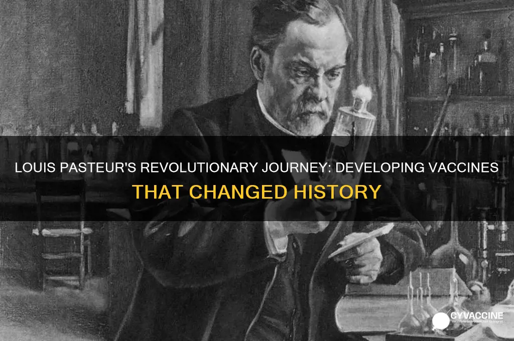 how did louis pasteur develop vaccines