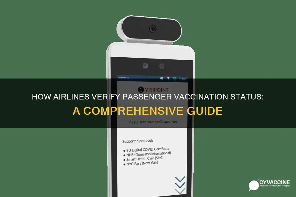how do airlines check vaccination status