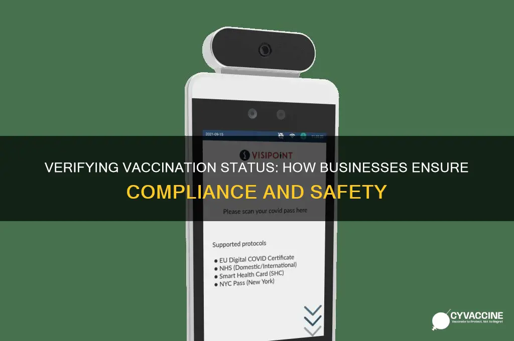 how do businesses check vaccination status