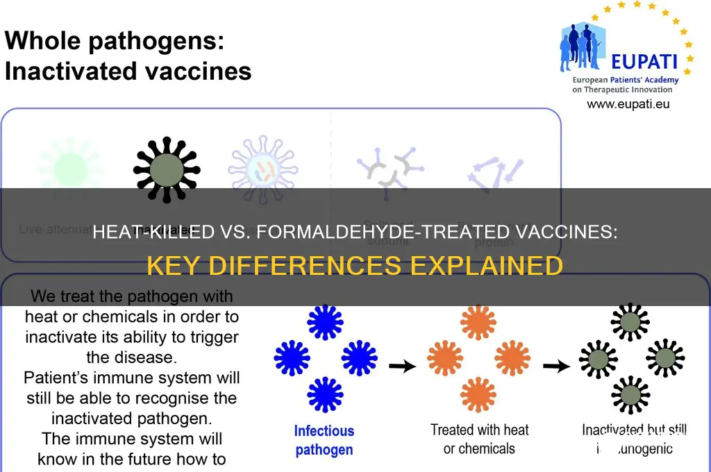 how do heat-killed vaccines differ from formaldehyde-treated vaccines