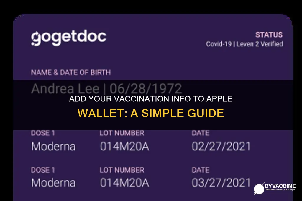 how do i add my vaccination info to apple wallet