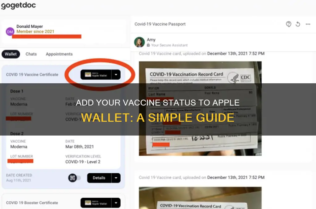 how do i add my vaccine status to apple wallet