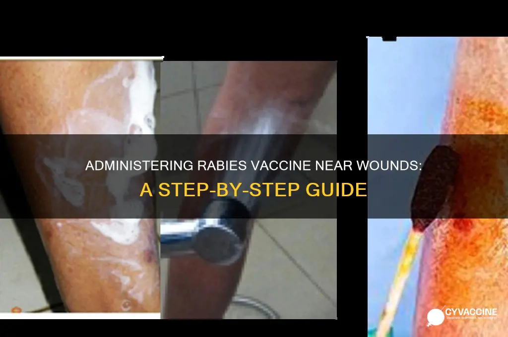 how do i administer the rabies vaccine around the wound