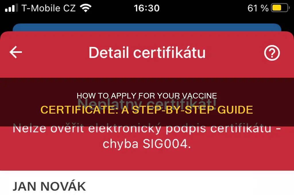 how do i apply for a vaccine certificate