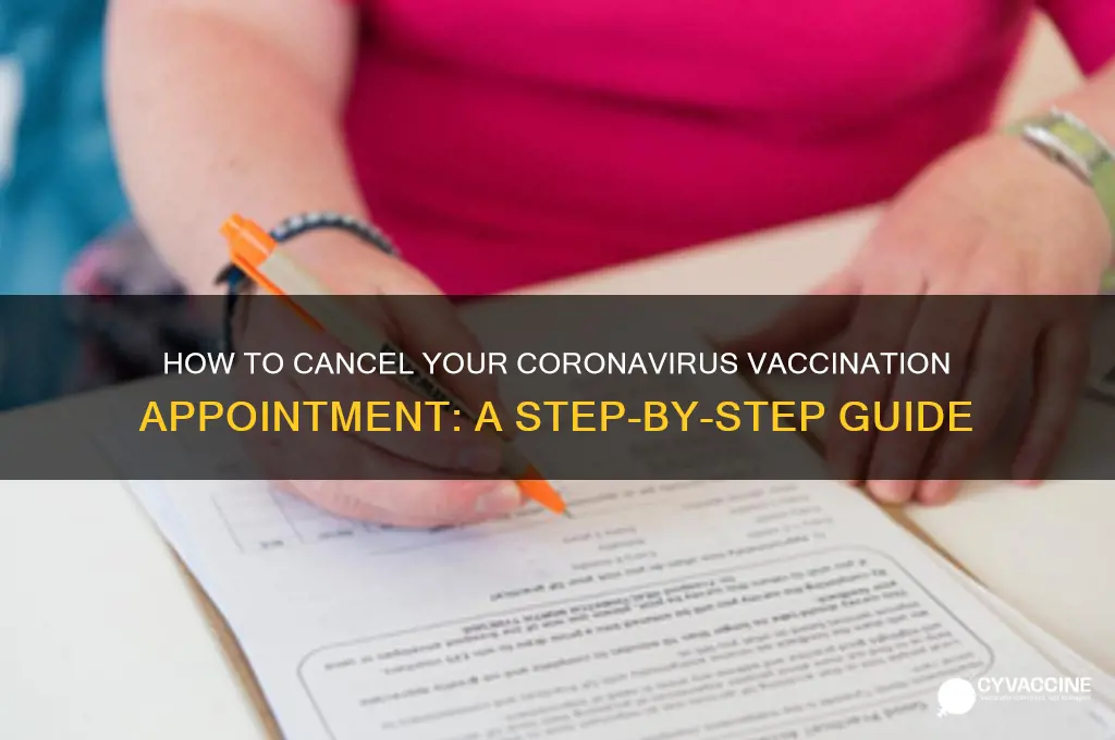 how do i cancel a coronavirus vaccination appointment