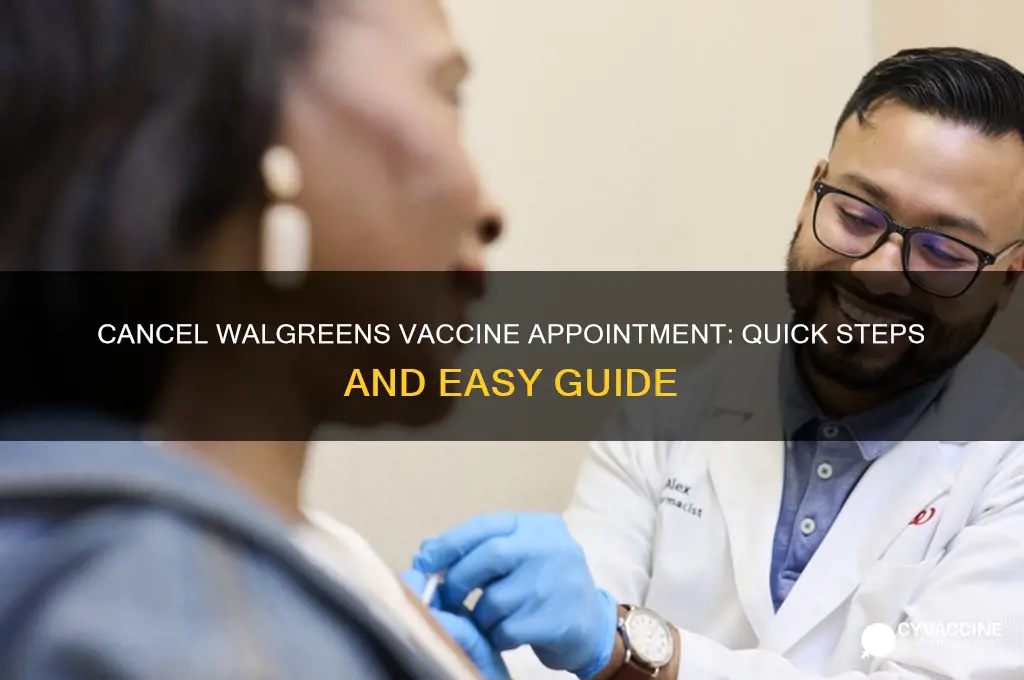 how do i cancel a vaccine appointment at walgreens