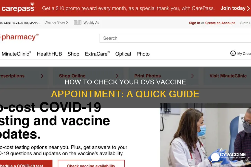 how do i check my cvs vaccine appointment