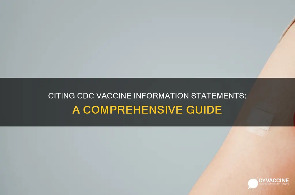 how do i cite vaccine information statements from the cdc