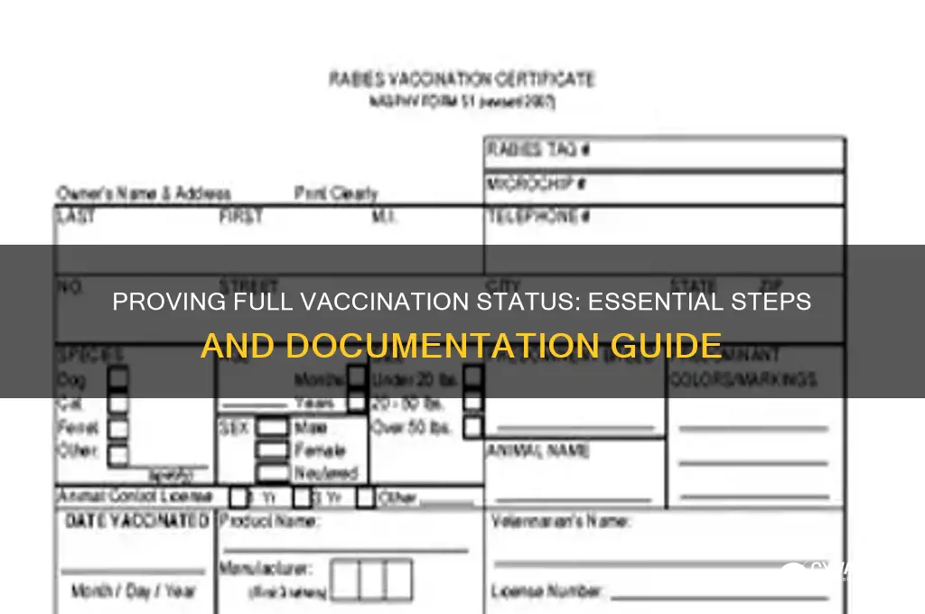 how do i prove i am fully vaccinated
