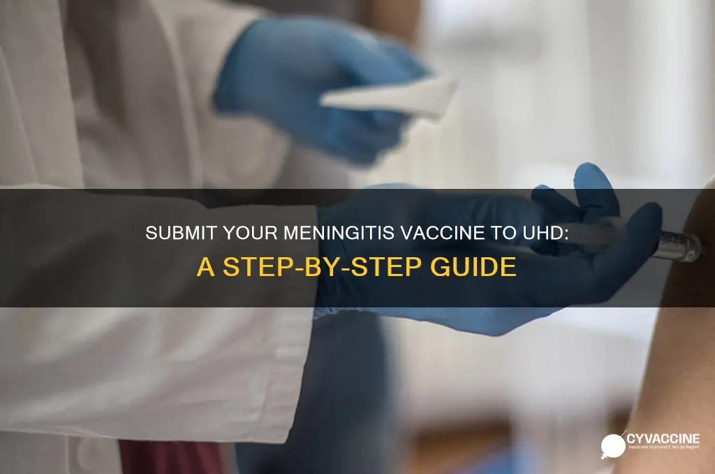 how do i submit my menegitis vaccine to uhd