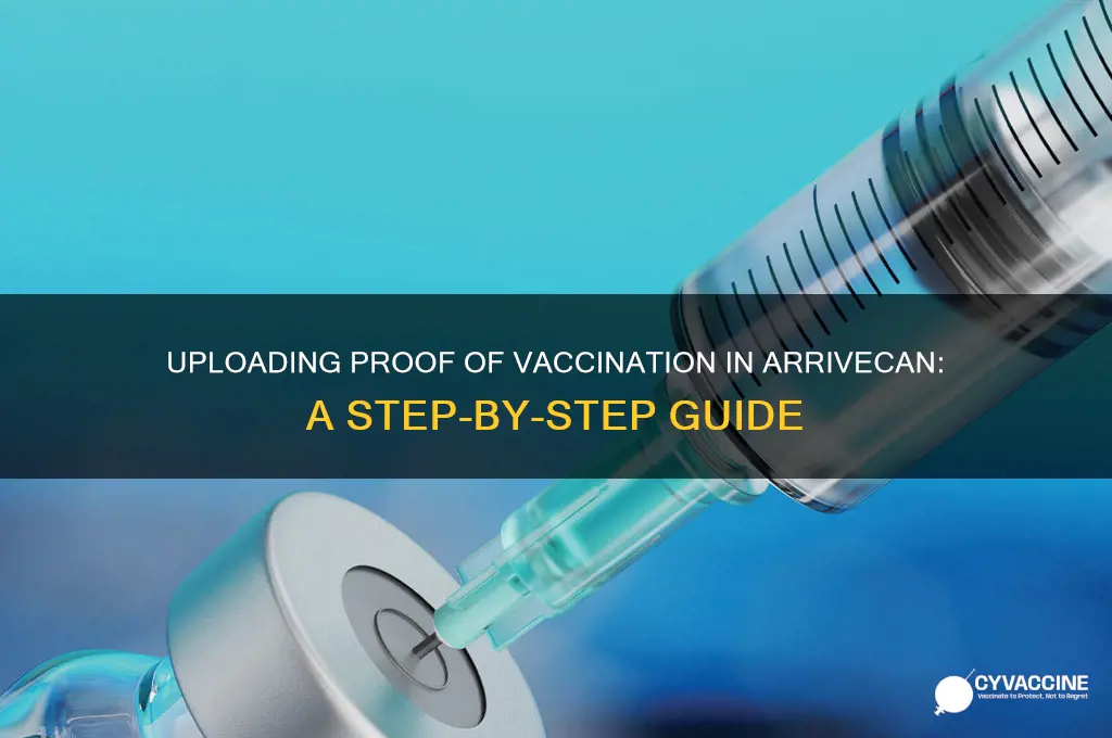how do i upload my proof of vaccination in arrivecan