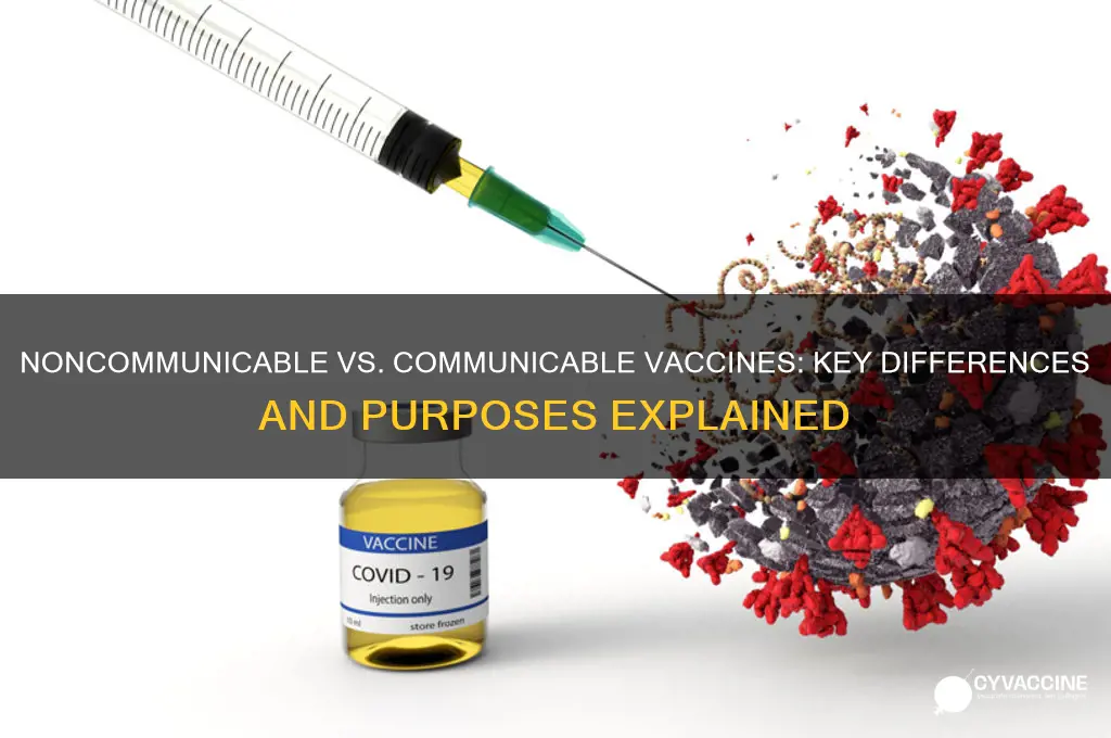how do noncommunicable vaccinations differ from communicable vaccinations
