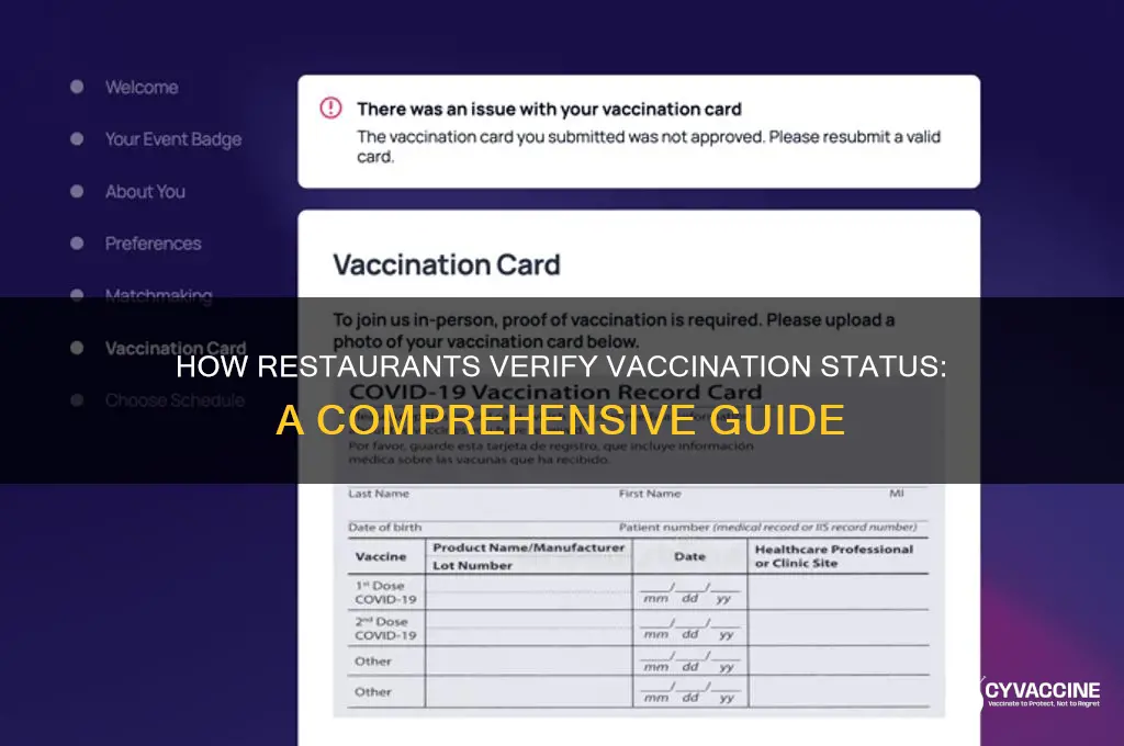 how do restaurants check vaccination status