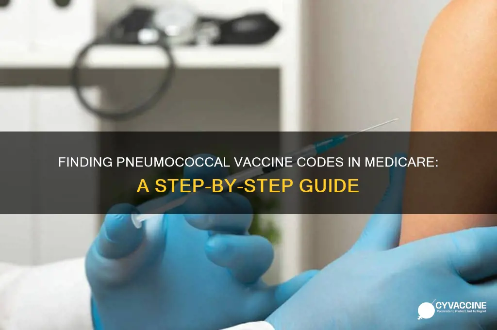 how do we find pneumococcal vaccine code in medicare