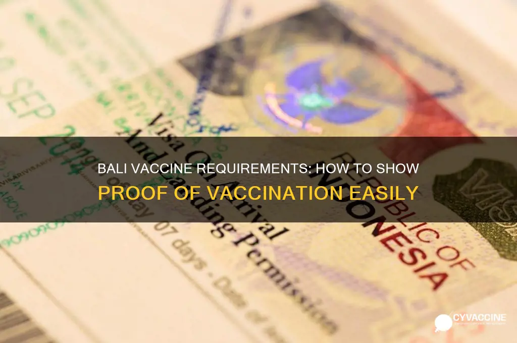how do you show proof of vaccines in bali