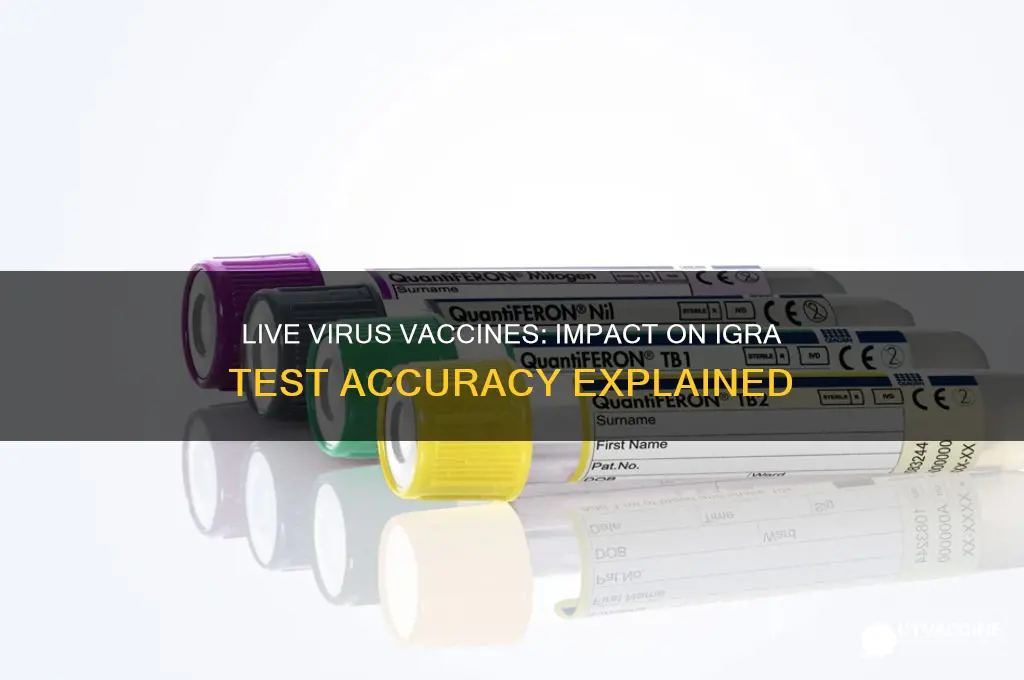 how does a live virus vaccine affect igra test results