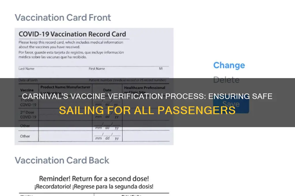how does carnival verify vaccination status