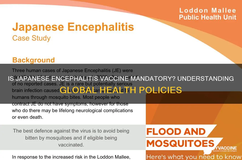 how does japanese encipharitis vaccine mandatory