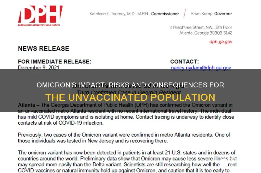 how does omicron affect non vaccinated