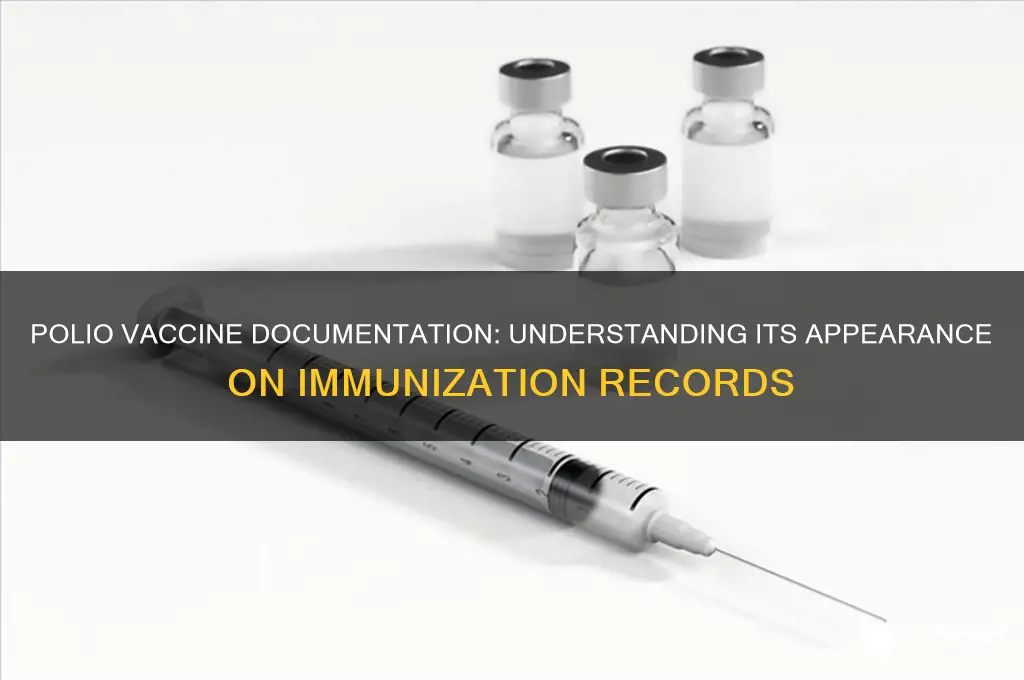 how does polio vaccine show on immunization record