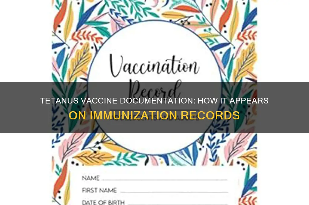 how does the tetnus vaccine show on your immunization record