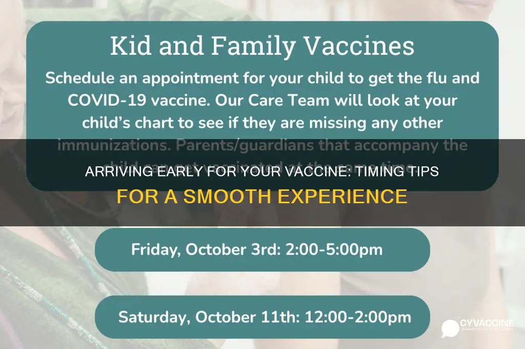 how early to arrive for vaccine