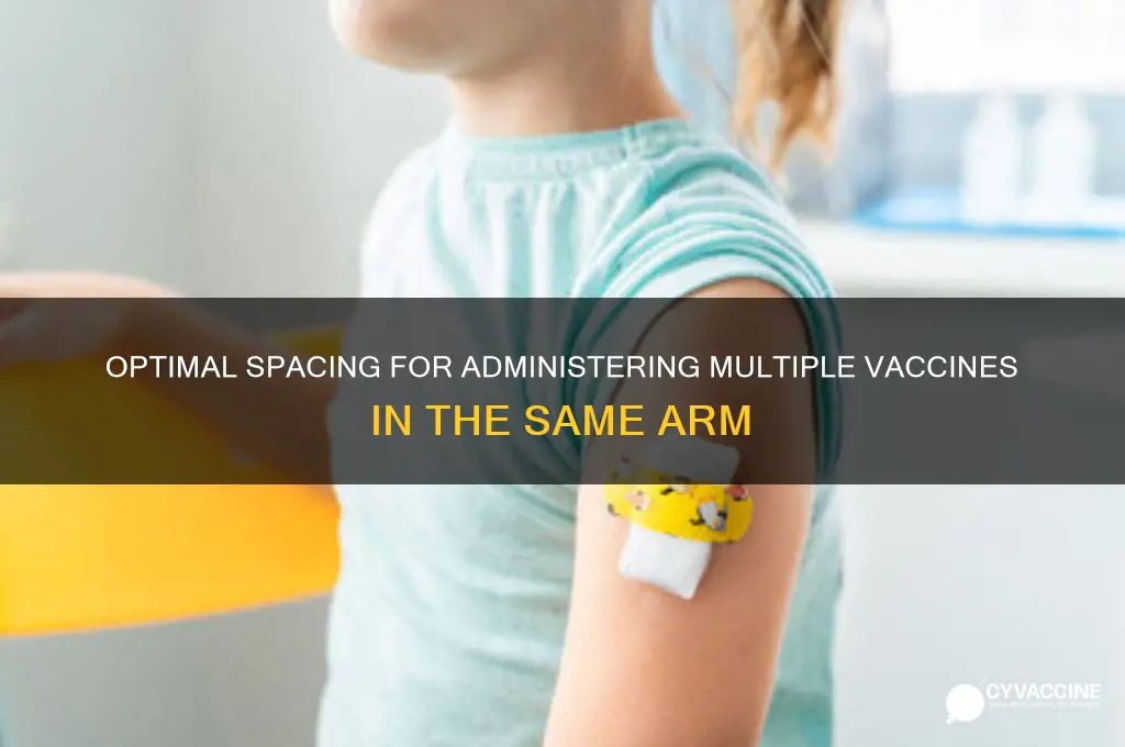 how far apart administer vaccine in the same arm