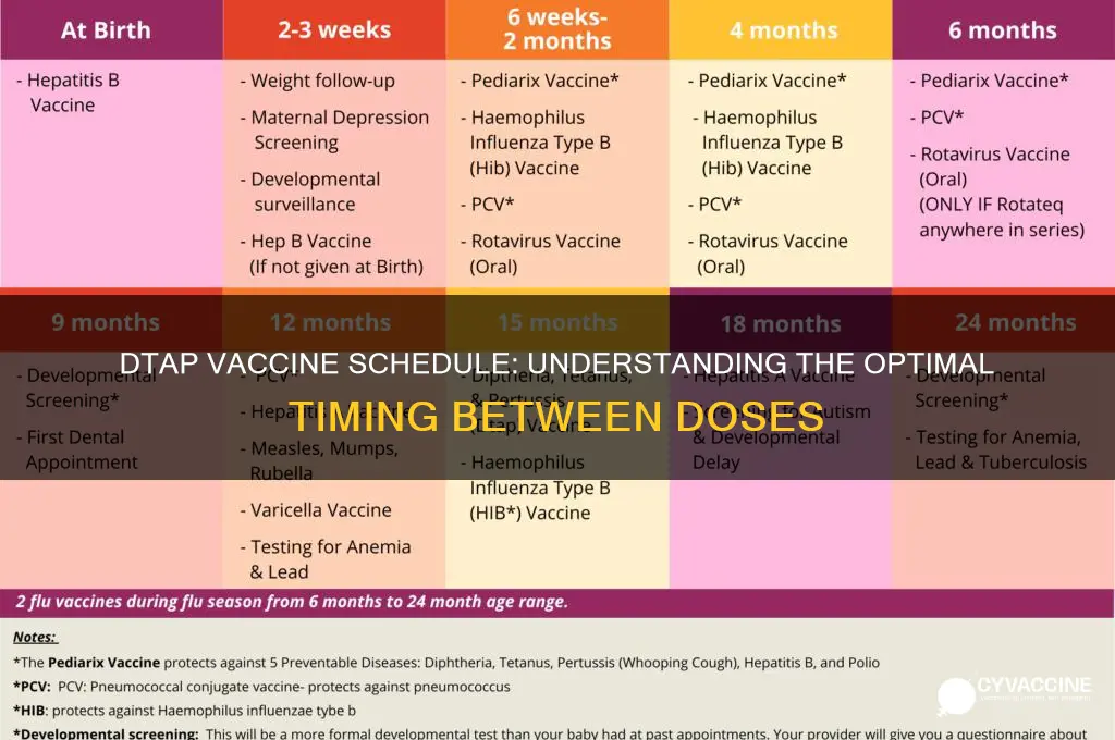 how far apart are dtap vaccines