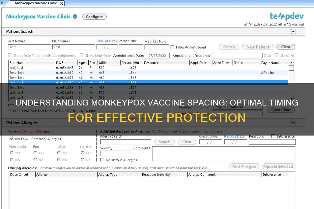 how far apart are monkeypox vaccines